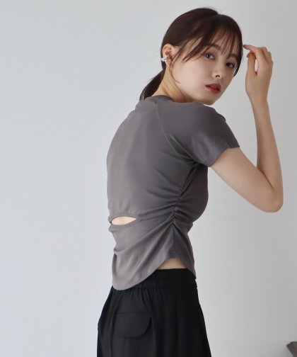 【SALE】バックオープンカットソー【ネコポス】