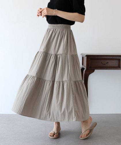 【SALE】ナイロンティアードスカート