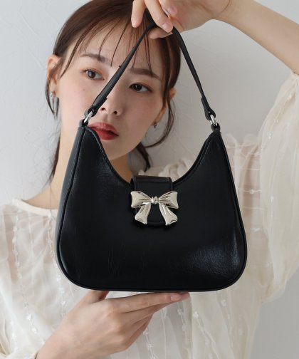 【SALE】バックルリボンショルダーチェーンバッグ