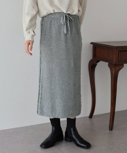 【SALE】フリンジニットスカート