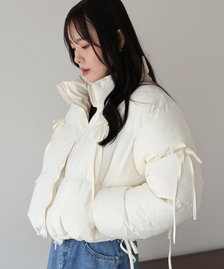 【TIME SALE】リボン付ショートダウン