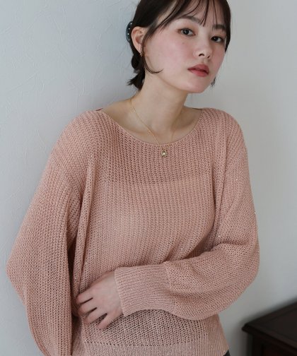 【TIME SALE】スパンコールメッシュニット