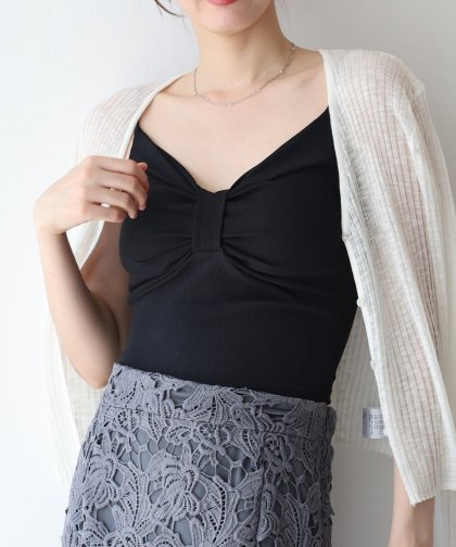 【SALE】カップ付きリボンキャミソール【ネコポス】