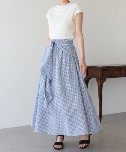【SALE】フロントフリルチェックスカート